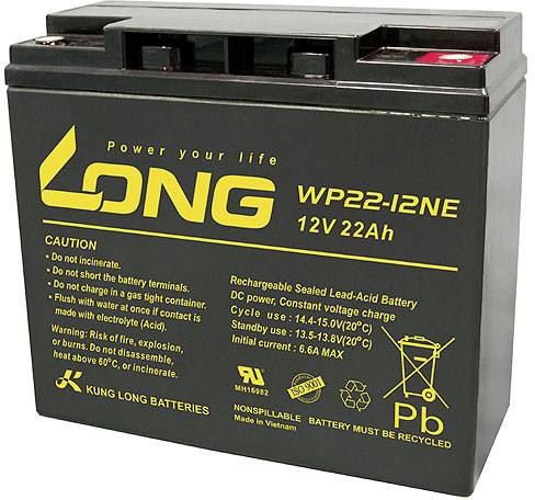 Long WP22-12NE WP22-12NE Bleiakku 12 V 22 Ah Blei-Vlies (AGM) (B x H x T) 181 x 167 x 76 mm M5-Schr