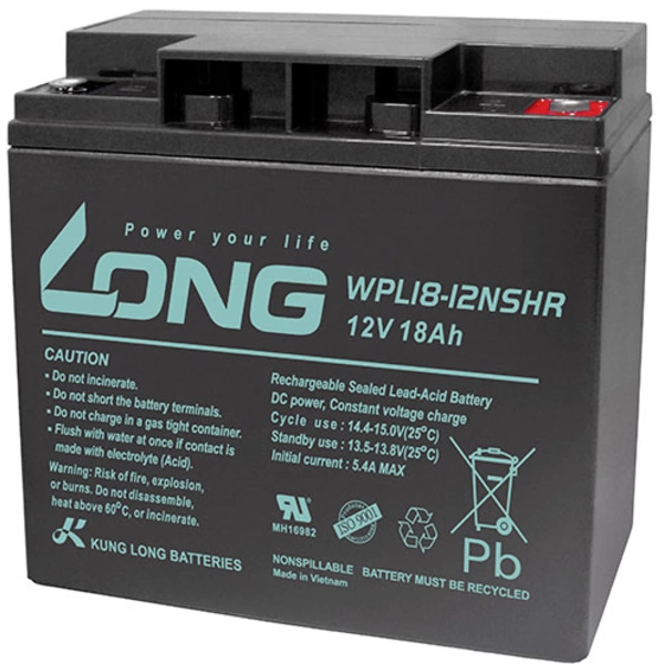 Long WPL18-12SHR WPL18-12SHR Bleiakku 12V 18Ah Blei-Vlies (AGM) (B x H x T) 181 x 167 x 76mm M5-Schraubanschluss Geringe Long WPL18-12SHR WPL18-12SHR Bleiakku 12V 18Ah Blei-Vlies (AGM) (B x H x T) 181 x 167 x 76mm M5-Schraubanschluss Geringe