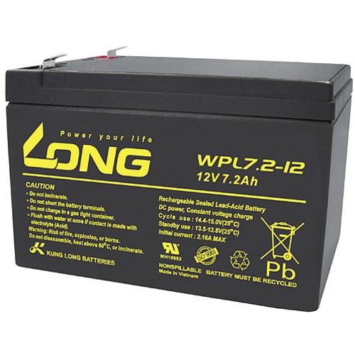 Long WPL7.2-12 WPL7.2-12 Bleiakku 12V 7.2Ah Blei-Vlies (AGM) (B x H x T) 151 x 102 x 65mm Flachstecker 6.35mm Geringe