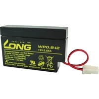 Long WP0.8-12 WP0.8-12 Bleiakku 12 V 0.8 Ah Blei-Vlies (AGM) (B x H x T) 96 x 62 x 25 mm AMP-Buchse Long WP0.8-12 WP0.8-12 Bleiakku 12 V 0.8 Ah Blei-Vlies (AGM) (B x H x T) 96 x 62 x 25 mm AMP-Buchse