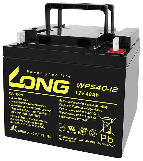 Long WPS40-12 WPS40-12 Bleiakku 12 V 40 Ah Blei-Vlies (AGM) (B x H x T) 199 x 171 x 166 mm M6-Schra