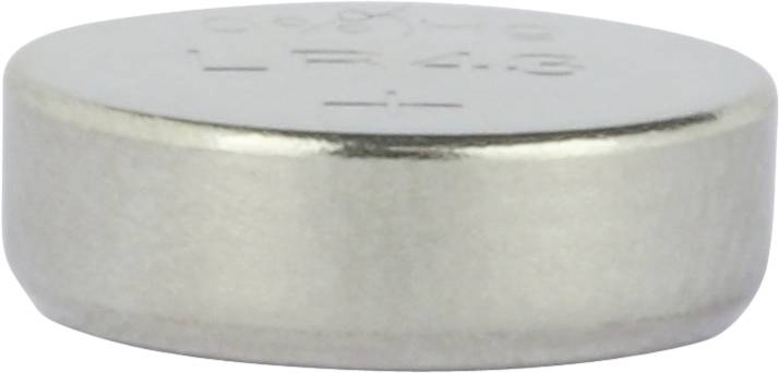 Runde Knopfzelle in Silber, zeigt Oberseite mit Gravur 'LR4.5'. Batterietyp und Spannung sichtbar, für elektronische Geräte geeignet.