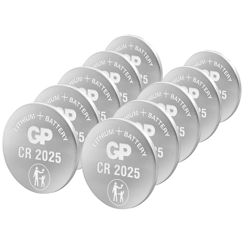 GP Batteries Knopfzelle CR 2025 3V 10 St. Lithium GPCR2025STD955C10