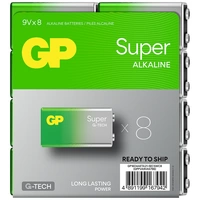 GP Super 9V Block-Batterie Alkali-Mangan 9V 8St. GP Super 9V Block-Batterie Alkali-Mangan 9V 8St.