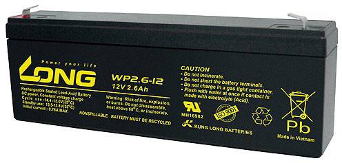 Long WP2.6-12 WP2.6-12 Bleiakku 12 V 2.6 Ah Blei-Vlies (AGM) (B x H x T) 178 x 66 x 35 mm Flachstec