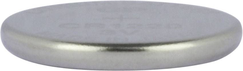 Silberne Knopfzelle mit der Aufschrift 'CR1220 3V', hauptsächlich verwendet in elektronischen Kleingeräten und Uhren.