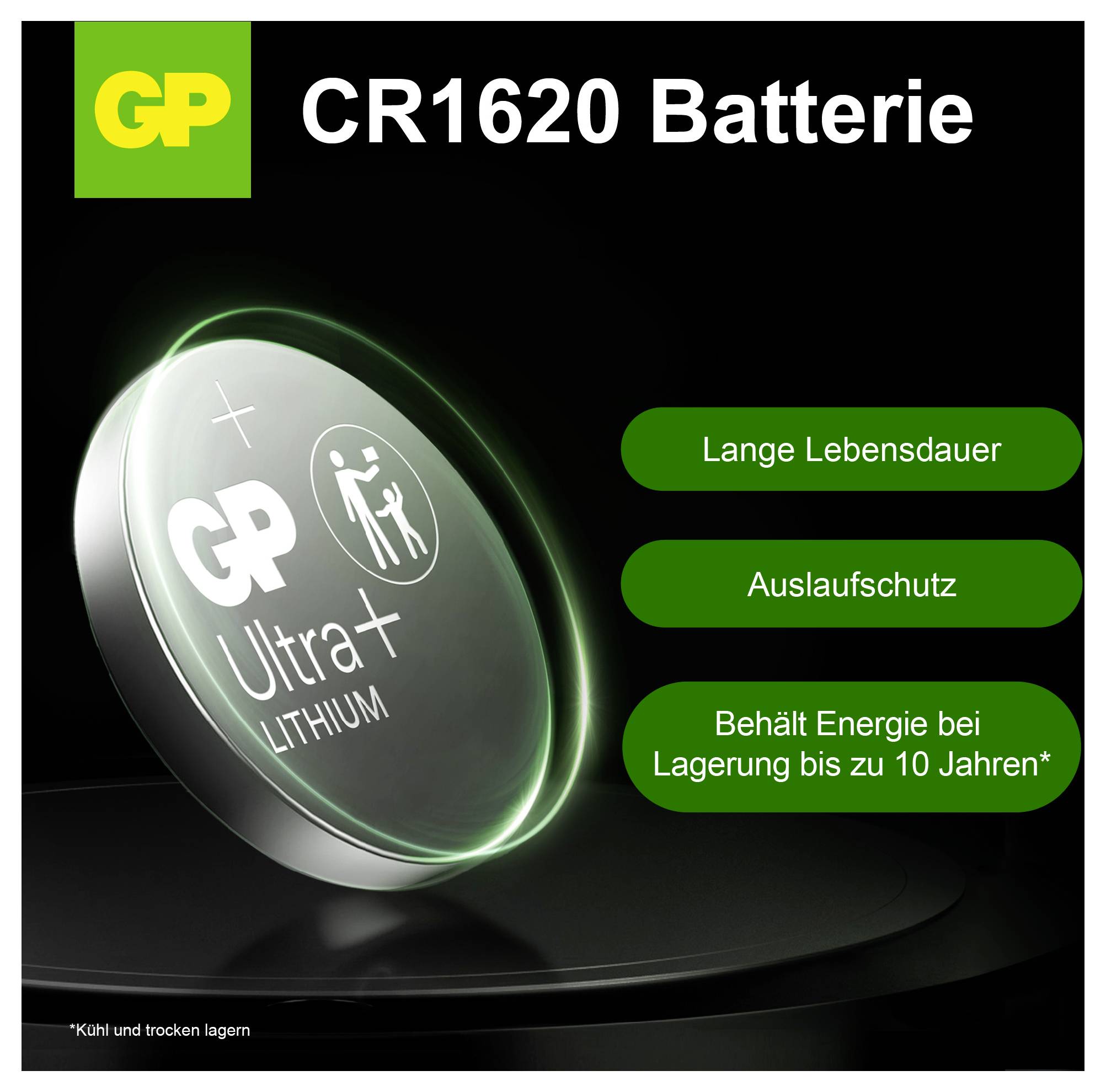 GP Knopfzelle CR1620 3V 1 St. Lithium GPCR1620