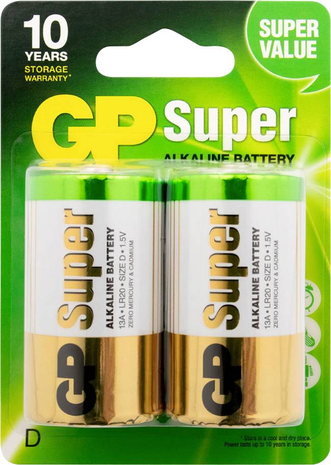 GP Batteries Super Mono (D)-Batterie Alkali-Mangan 1.5 V 2 St.