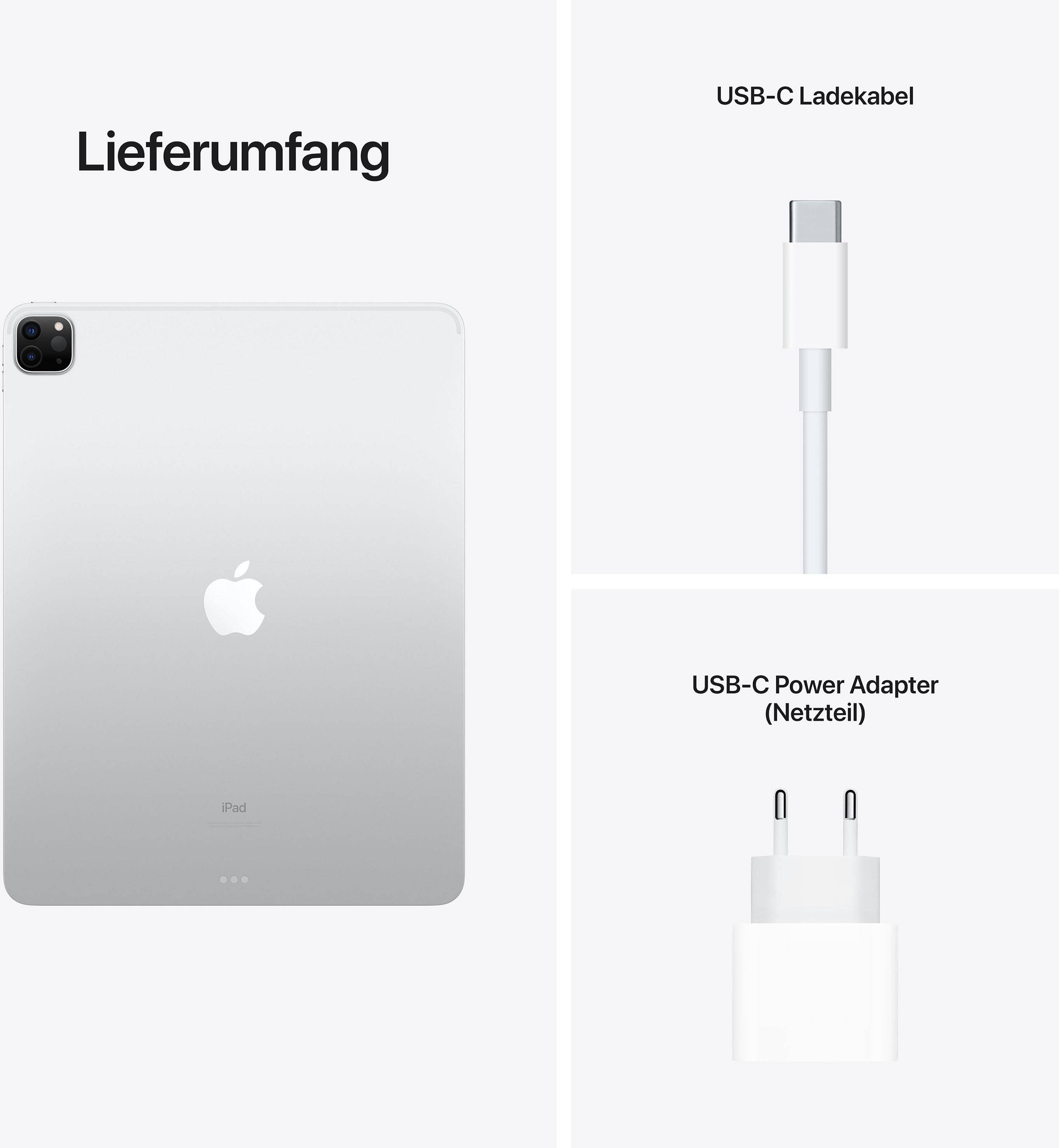 Apple iPad Pro 12.9 (5. Generation, 2021) WiFi + Cellular 512 GB Silber 32.8 cm (12.9 Zoll) 2732 x 2048 Pixel