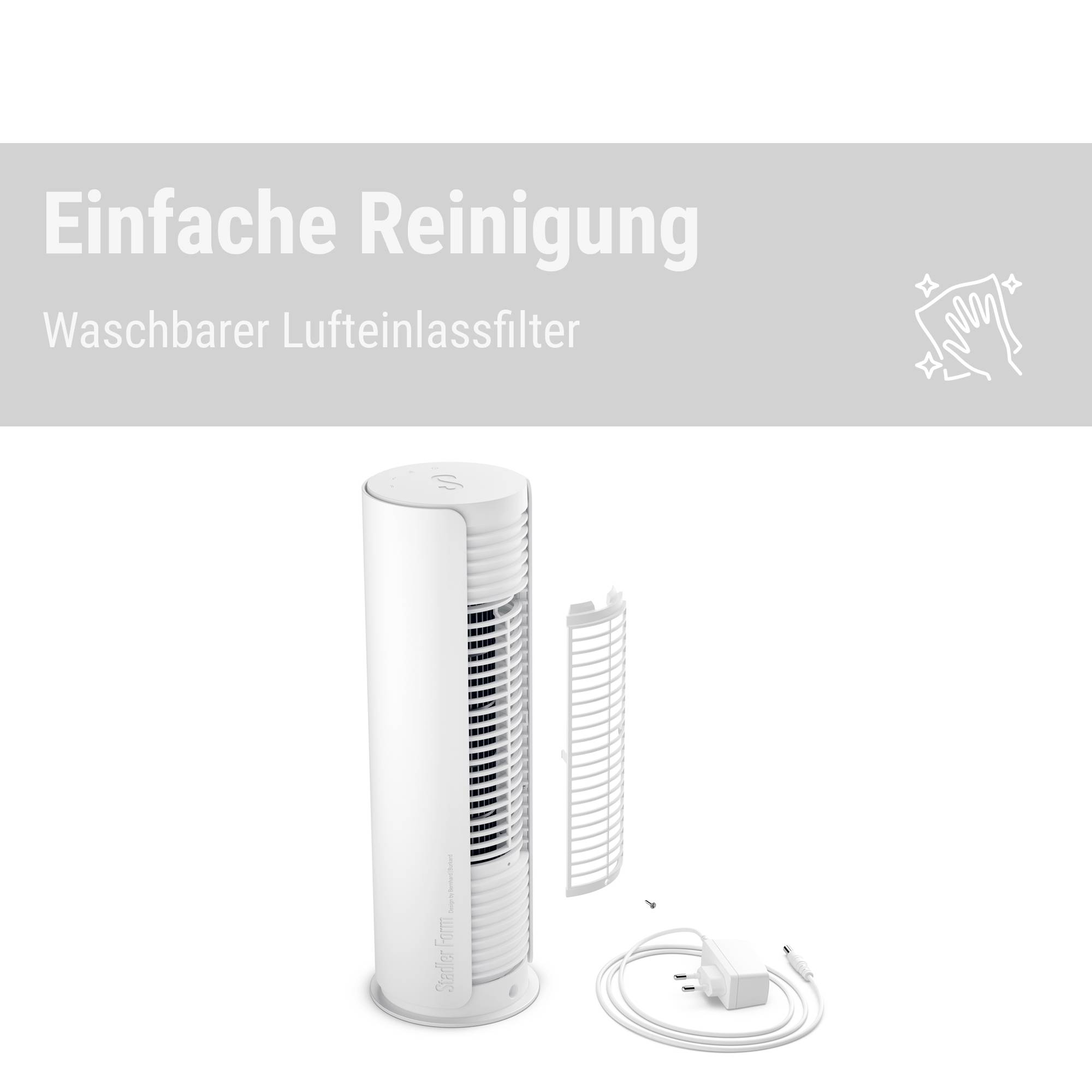 Stadler Form Peter little Tischventilator 9W (Ø x H) 10.9cm x 361mm Weiß Schwenkbar