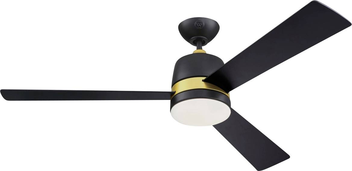 Westinghouse Tristan Deckenventilator 49W (Ø x H) 132cm x 36.6cm Schwarz/Gold Winterbetrieb, mit Beleuchtung, mit Fernbedienung