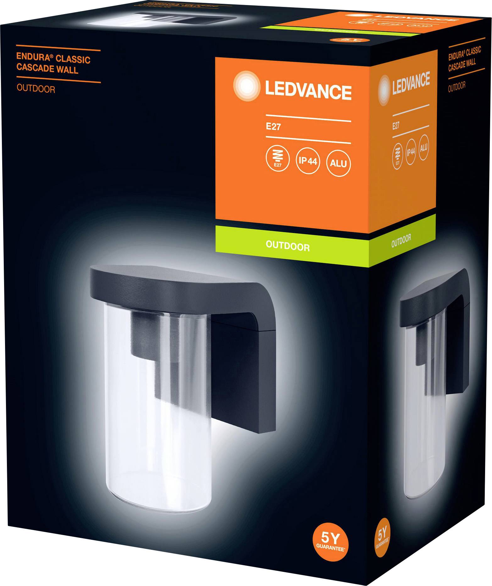 LEDVANCE Endurac Classic Cascade 4058075554337 Außenwandleuchte E27 Dunkelgrau