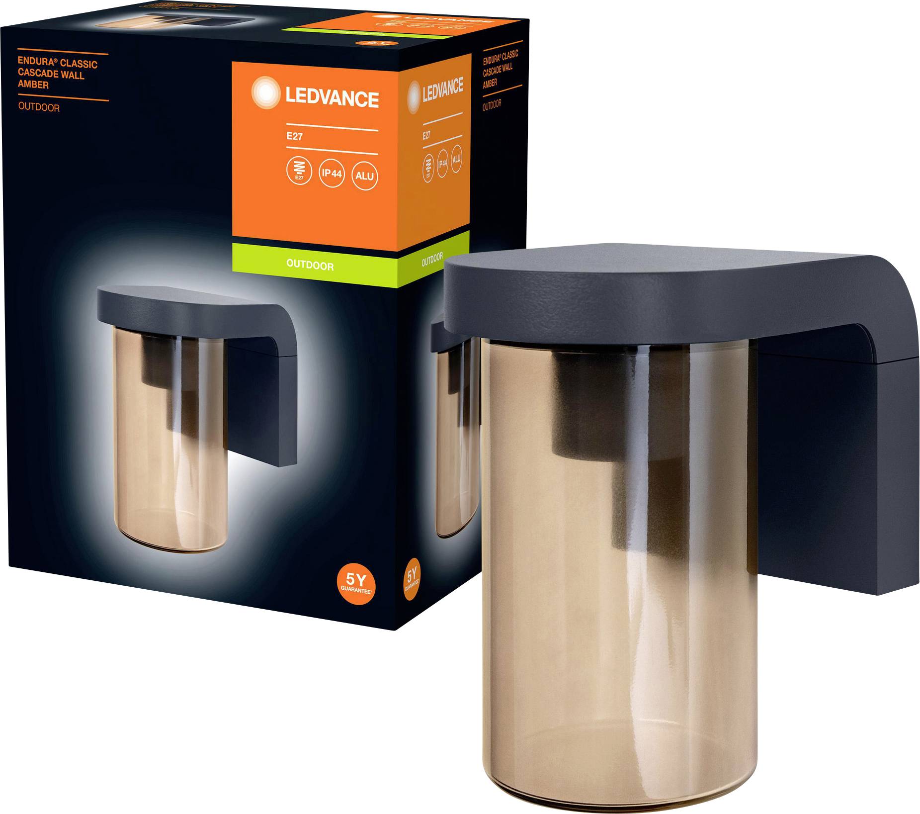 LEDVANCE Endurac Classic Cascade 4058075554276 Außenwandleuchte E27 Dunkelgrau