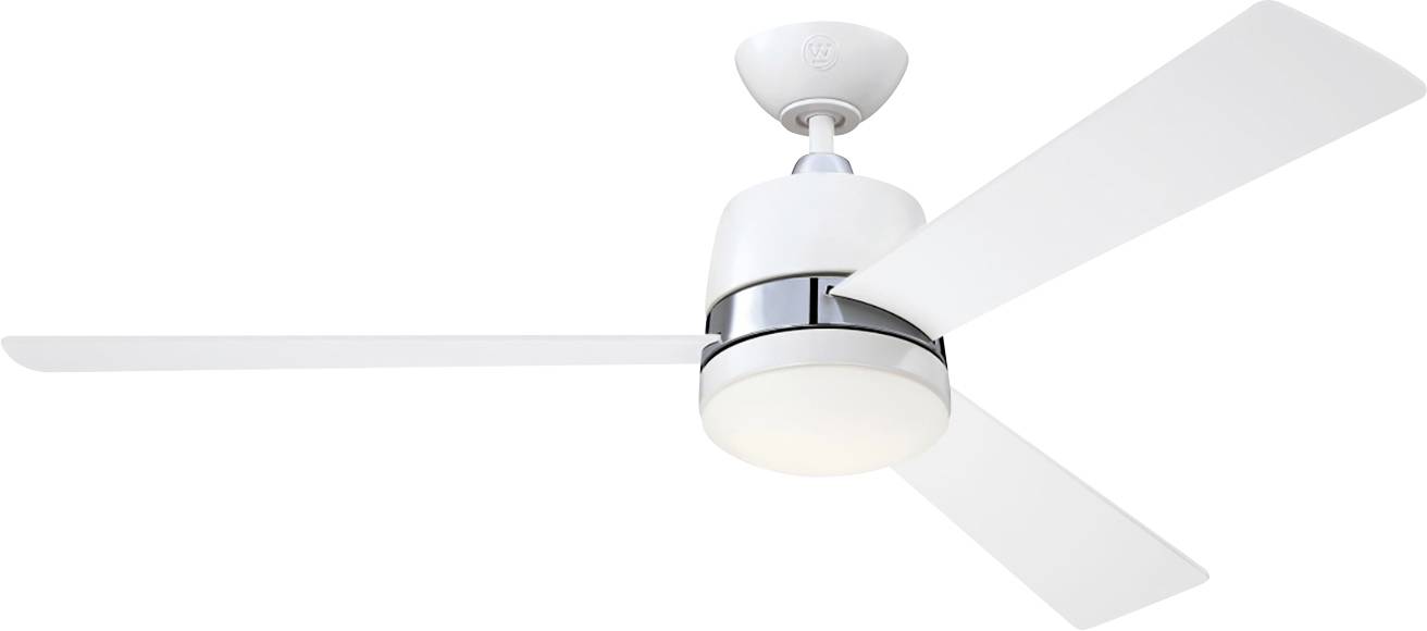 Westinghouse Tristan Deckenventilator 49W (Ø x H) 132cm x 36.6cm Weiß/Edelstahl Winterbetrieb, mit Beleuchtung, mit Fernbedienung