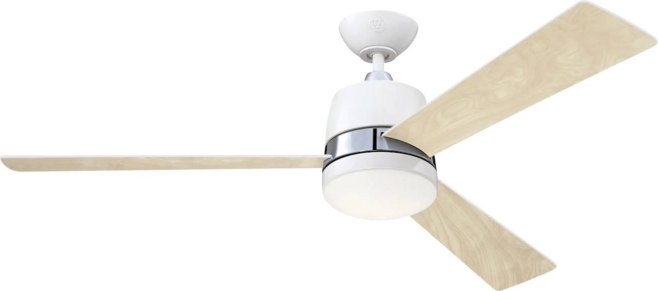 Westinghouse Tristan Deckenventilator 49W (Ø x H) 132cm x 36.6cm Weiß/Edelstahl Winterbetrieb, mit Beleuchtung, mit Fernbedienung