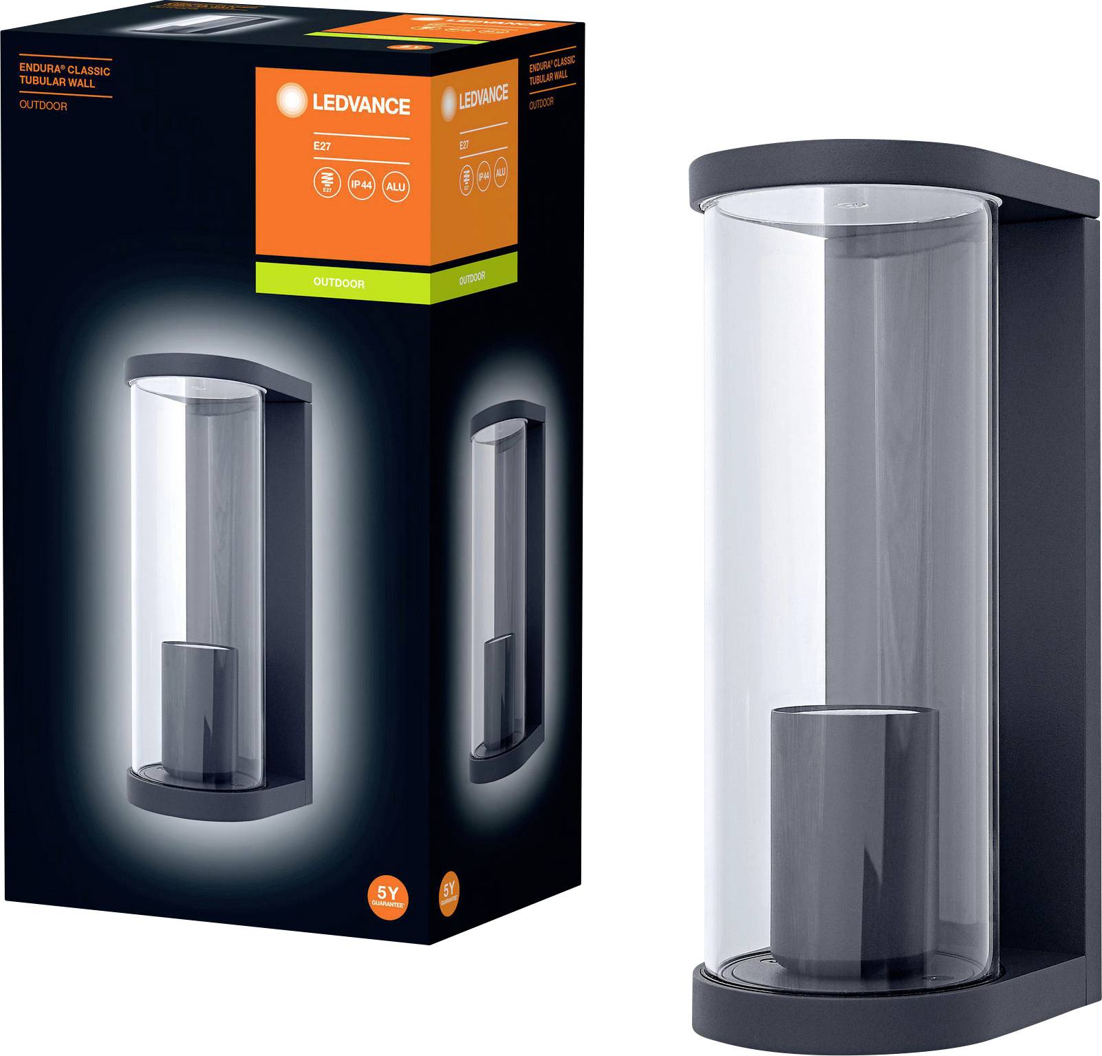 LEDVANCE Endurac Classic Tubular 4058075554450 Außenwandleuchte E27 Dunkelgrau