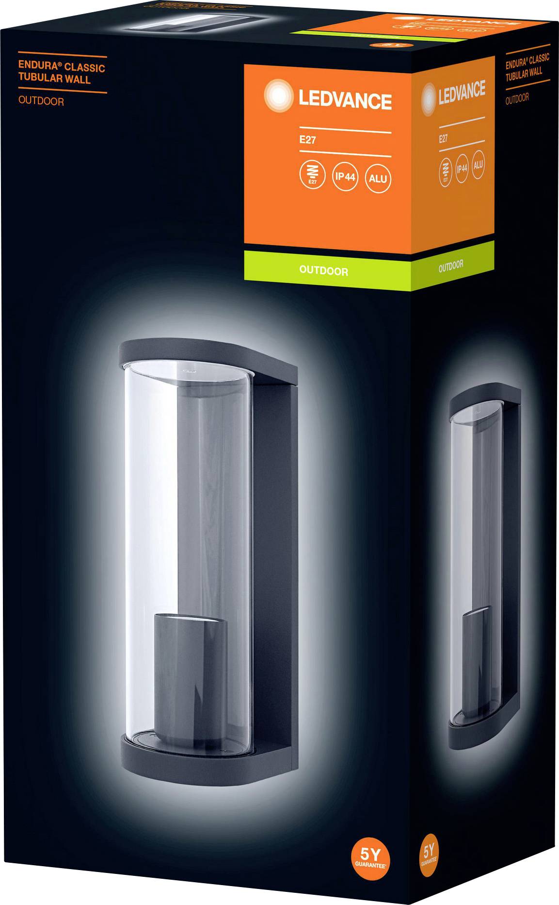 LEDVANCE Endurac Classic Tubular 4058075554450 Außenwandleuchte E27 Dunkelgrau