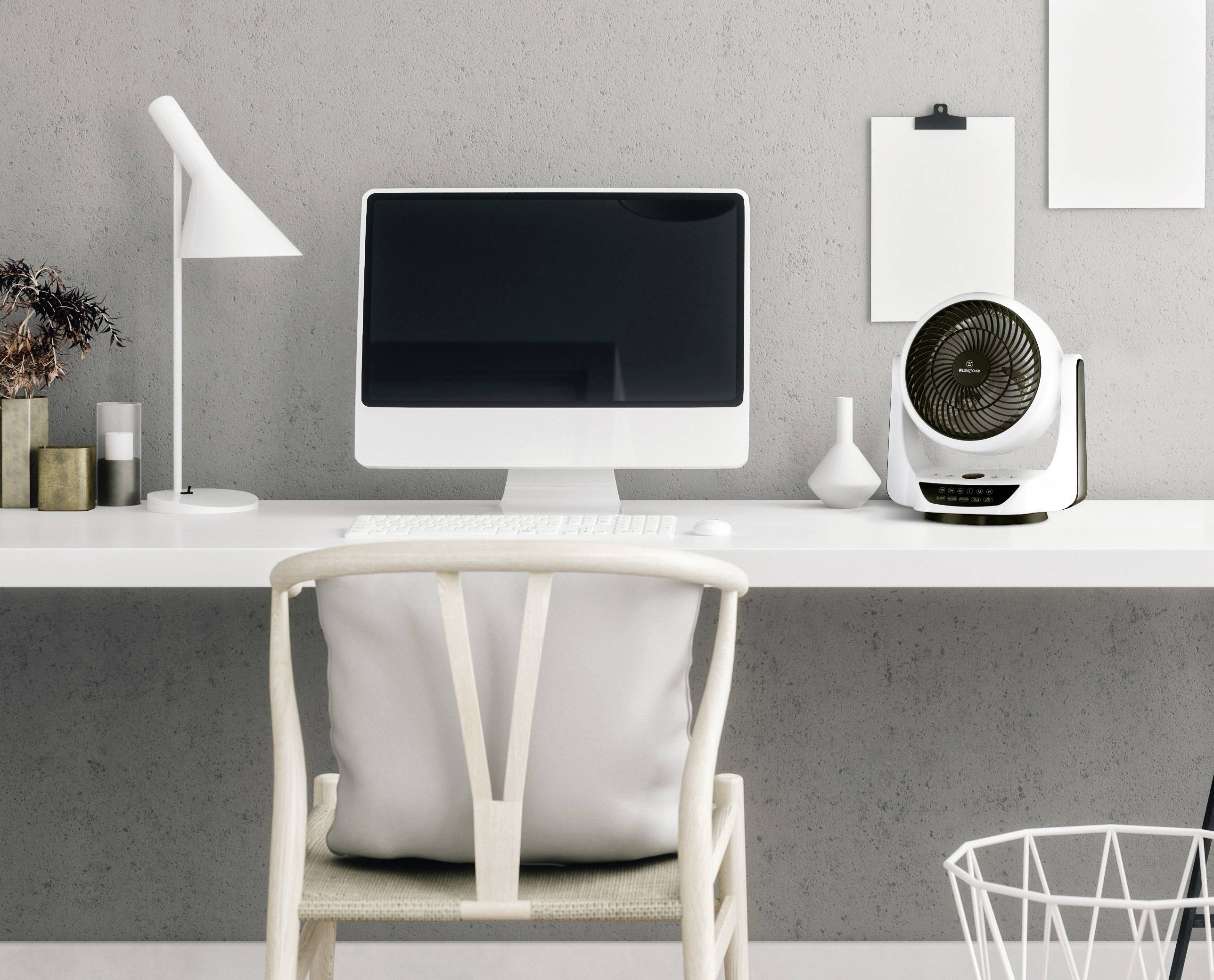 Westinghouse Cormac Tischventilator 42W Weiß, Schwarz Schwenkbar