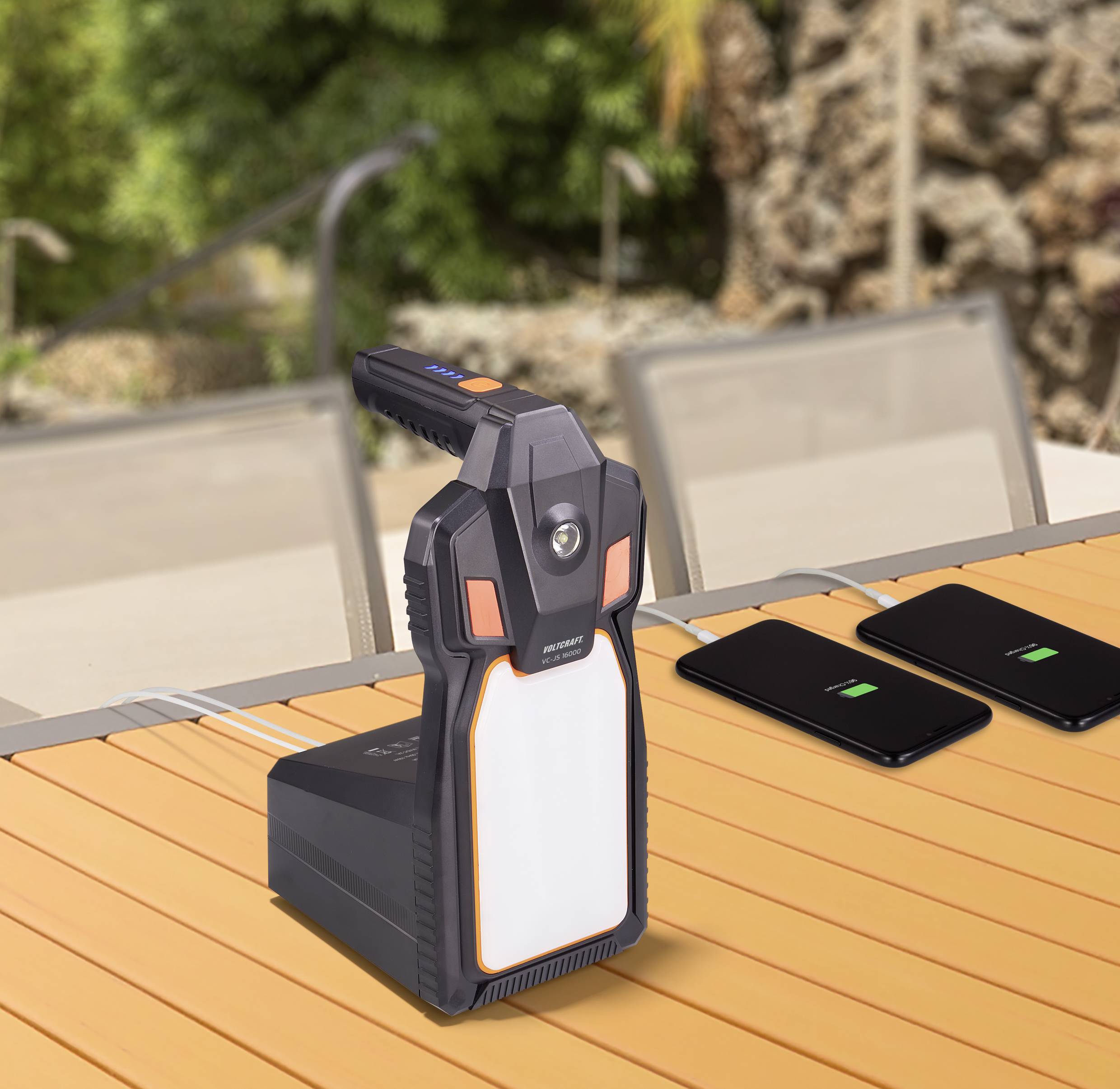 VOLTCRAFT Schnellstartsystem VC-JS 16000 VC-11846425 Starthilfestrom (12 V)=1200A 12 V-Ausgang 1x, Lade- und Aufbewahrungsstation