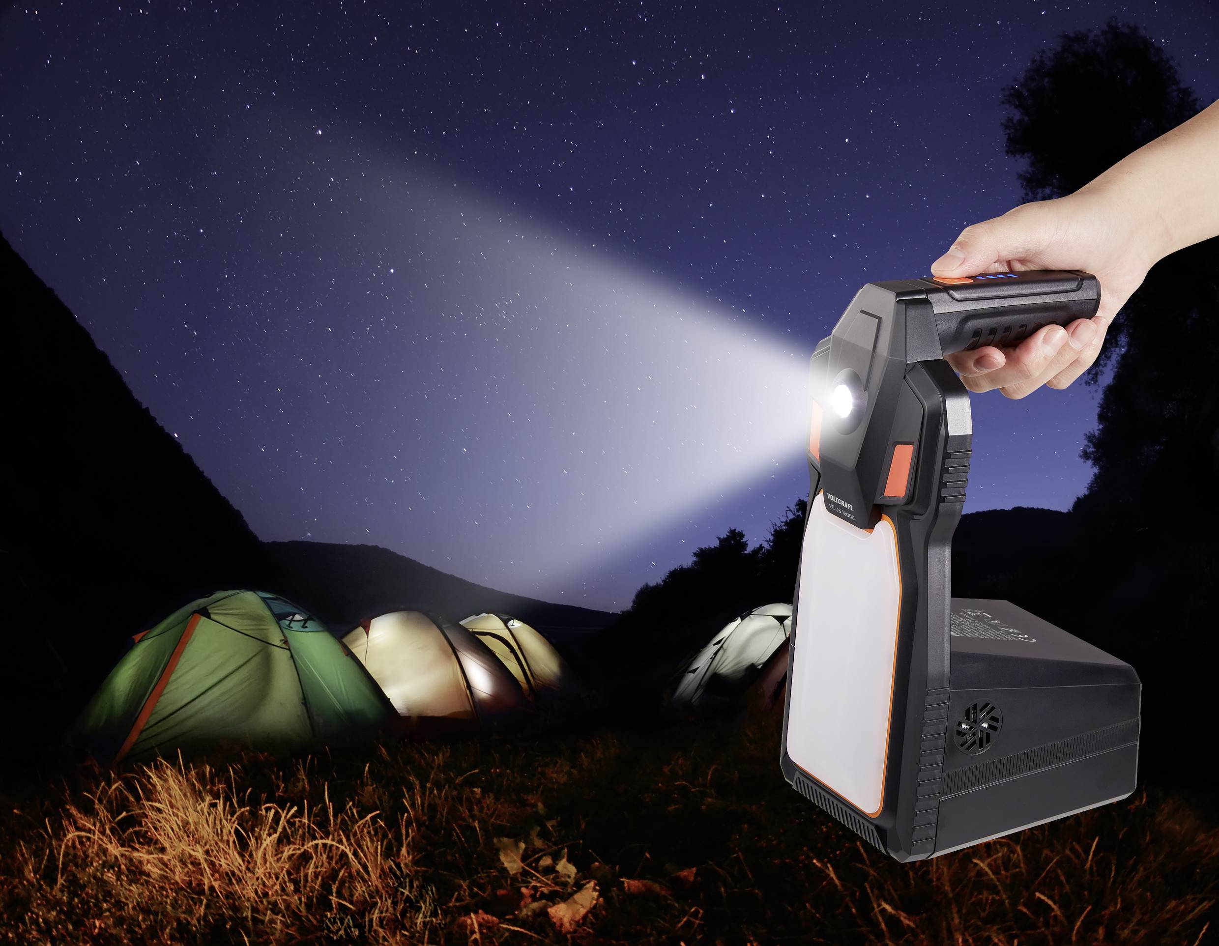 VOLTCRAFT Schnellstartsystem VC-JS 16000 VC-11846425 Starthilfestrom (12 V)=1200A 12 V-Ausgang 1x, Lade- und Aufbewahrungsstation