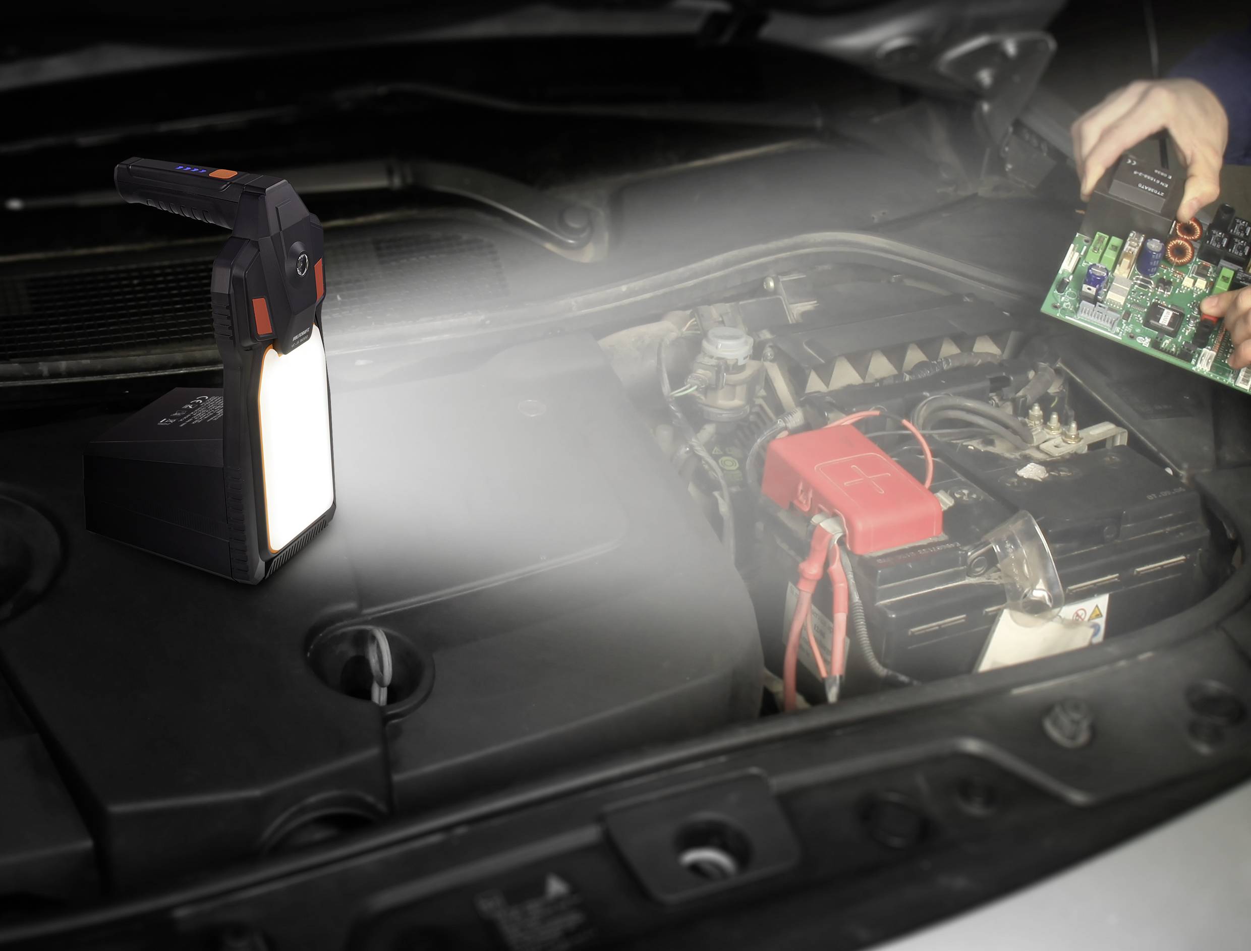 VOLTCRAFT Schnellstartsystem VC-JS 16000 VC-11846425 Starthilfestrom (12 V)=1200A 12 V-Ausgang 1x, Lade- und Aufbewahrungsstation