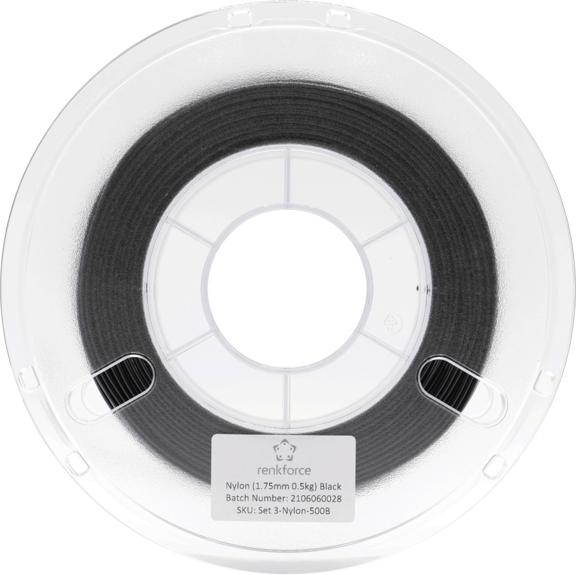 Renkforce RF-4738608 Filament PA (Polyamid) 1.75mm 500g Schwarz (matt) 1St.