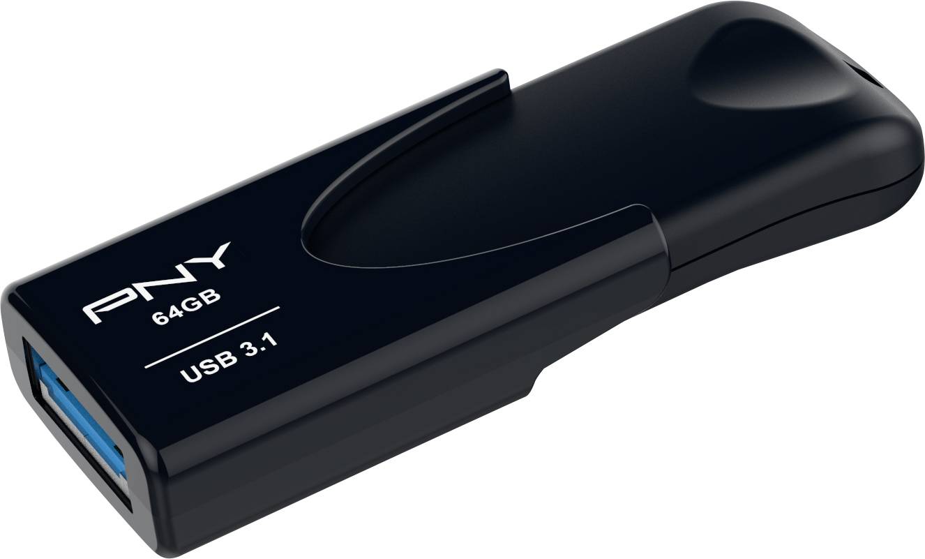 PNY Attaché 4 3.1 64GB USB-Stick 64 GB Schwarz FD64GATT431KK-EF USB 3.1 Gen 1