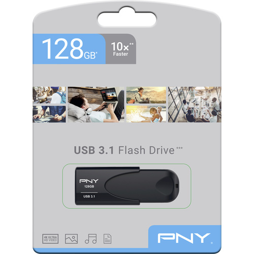 PNY Attaché 4 3.1 128GB USB-Stick 128 GB Schwarz FD128ATT431KK-EF USB 3.1 Gen 1
