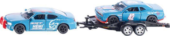 SIKU Spielwaren PKW Modell Dodge Charger mit Anhänger Fertigmodell PKW Modell