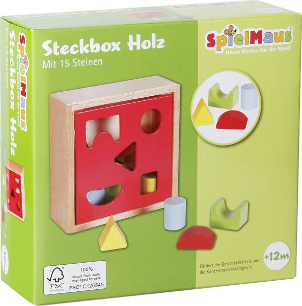 Vedes SpielMaus Holz Steckbox 15 Steine 40771140