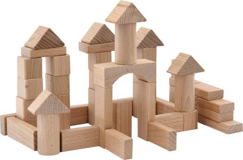 SpielMaus Holz Naturbausteine 100 Stück, 25mm Holzbausteine
