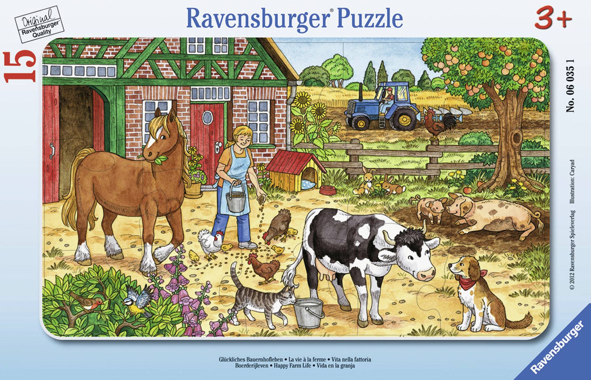 Ravensburger 06035 Rahmenpuzzle Glückliches Bauernhofleben 15 Teile 6035