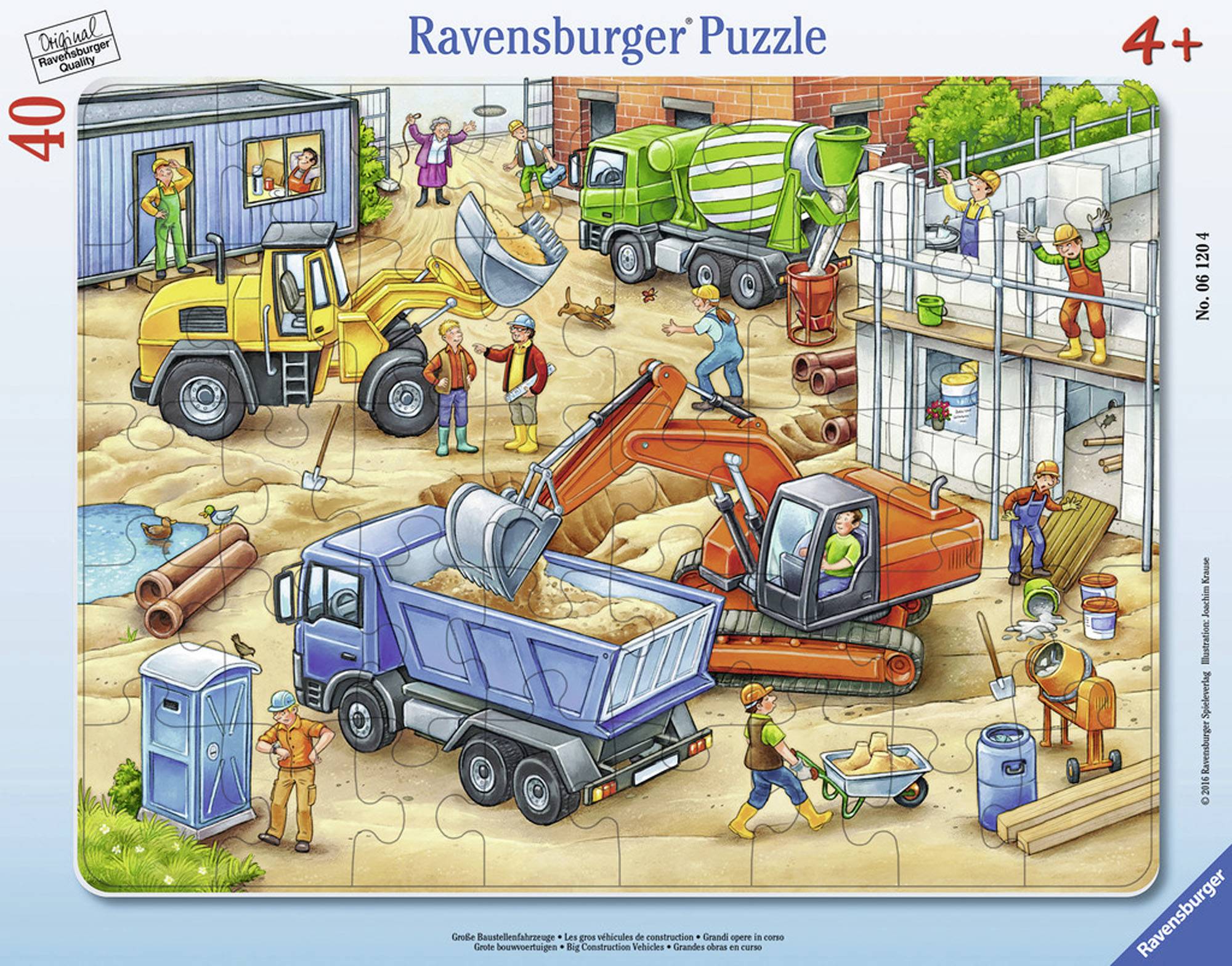 Ravensburger 06120 Rahmenpuzzle Große Baustellenfahrze 40 Teile 6120