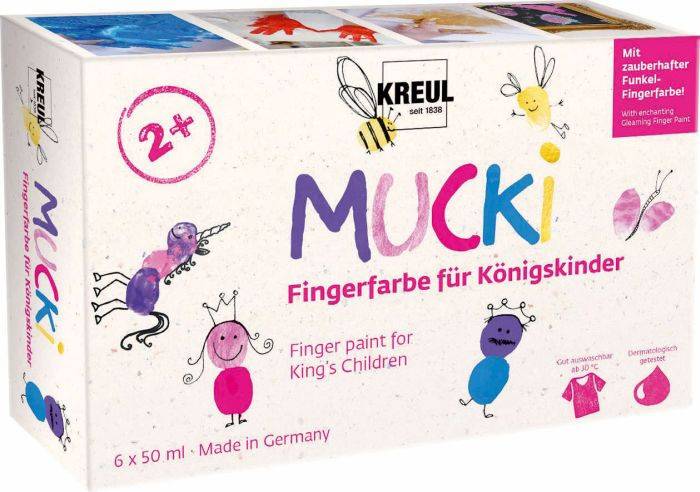 Vedes MUCKI Fingerfarbe für Königskinder 6er Set 50ml 23051