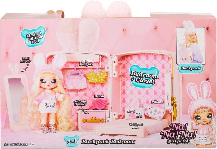 MGA Entertainment Na! Na! Na! Surprise 3-in -1 BackPack Bedroom Playset- Pink Bunny 569732E7C