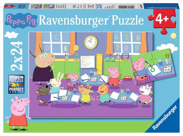 Ravensburger Ravensburger 09099 Puzzle: Peppa in der Schule, 2x24 Teile 9099