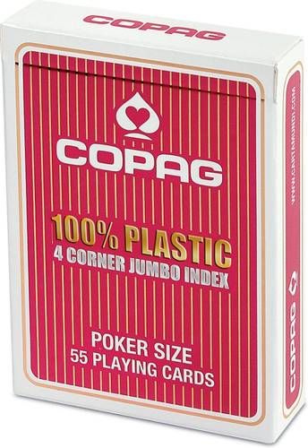 ASS COPAG® 100% Plastik Poker Jumbo Index rot.Kartenspiel 22564061
