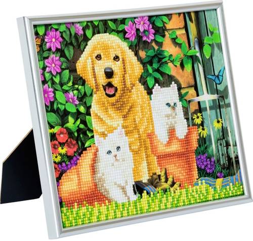 Crystal Art Bilderrahmen Katze und Hund 21x25cm CAM-11