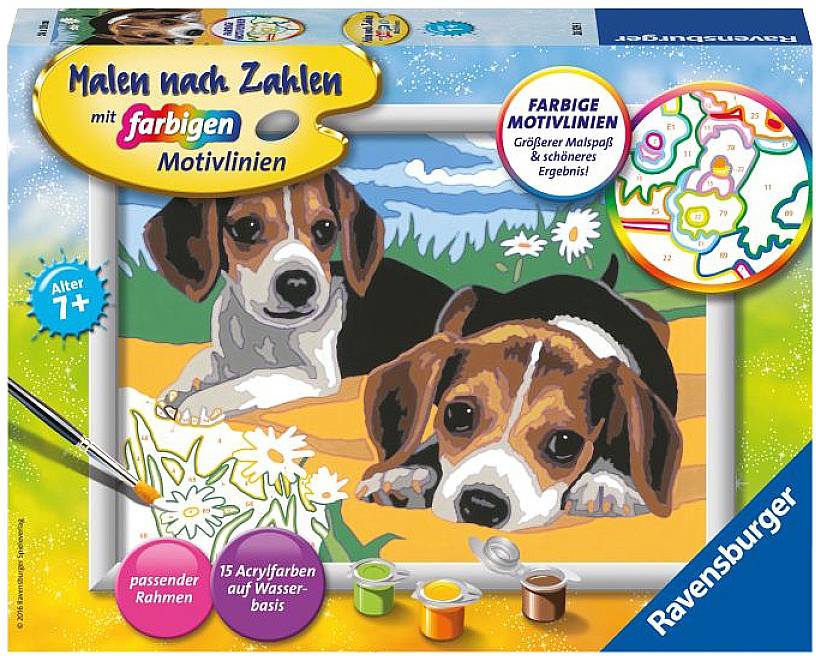 Ravensburger 28329 Malen nach Zahlen: Jack Russel Welpen