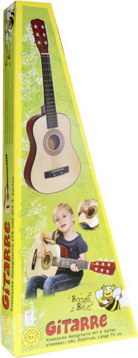 Boogie Bee Holzgitarre mit 6 Saiten, 75 cm Ukulele