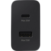 Samsung 35W Power Adapter Duo TA220N USB Ladegerät 35 W 1x USB-A, 1x USB-C® Adaptive Fast Charge, USB PD, USB PD 3.0, QC 2.0 Schwarz ohne Kabel, Sc Samsung 35W Power Adapter Duo TA220N USB Ladegerät 35 W 1x USB-A, 1x USB-C® Adaptive Fast Charge, USB PD, USB PD 3.0, QC 2.0 Schwarz ohne Kabel, Sc