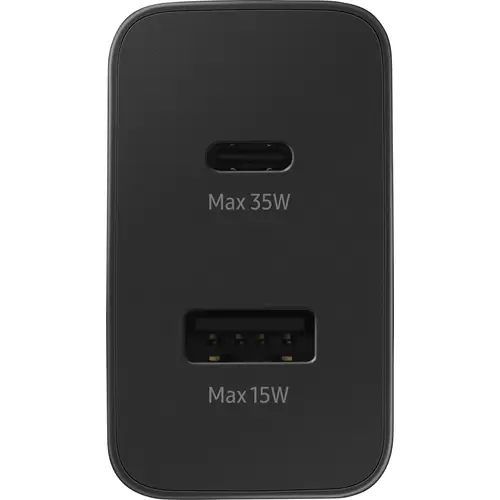 Samsung 35W Power Adapter Duo TA220N USB Ladegerät 35 W 1x USB-A, 1x USB-C® Adaptive Fast Charge, USB PD, USB PD 3.0, QC 2.0 Schwarz ohne Kabel, Sc Samsung 35W Power Adapter Duo TA220N USB Ladegerät 35 W 1x USB-A, 1x USB-C® Adaptive Fast Charge, USB PD, USB PD 3.0, QC 2.0 Schwarz ohne Kabel, Sc