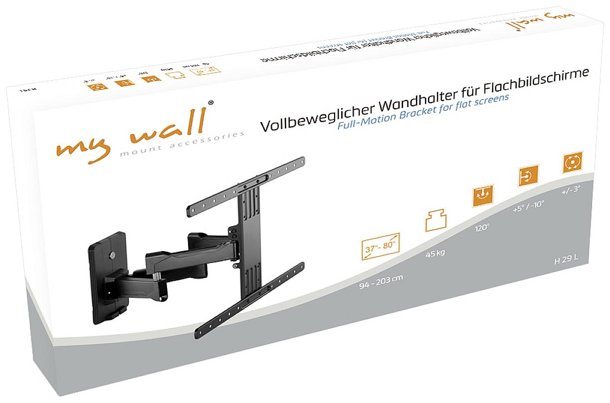 My Wall H 29L TV-Wandhalterung Neigbar 94,0cm (37") - 203,2cm (80") Neigbar, Drehbar