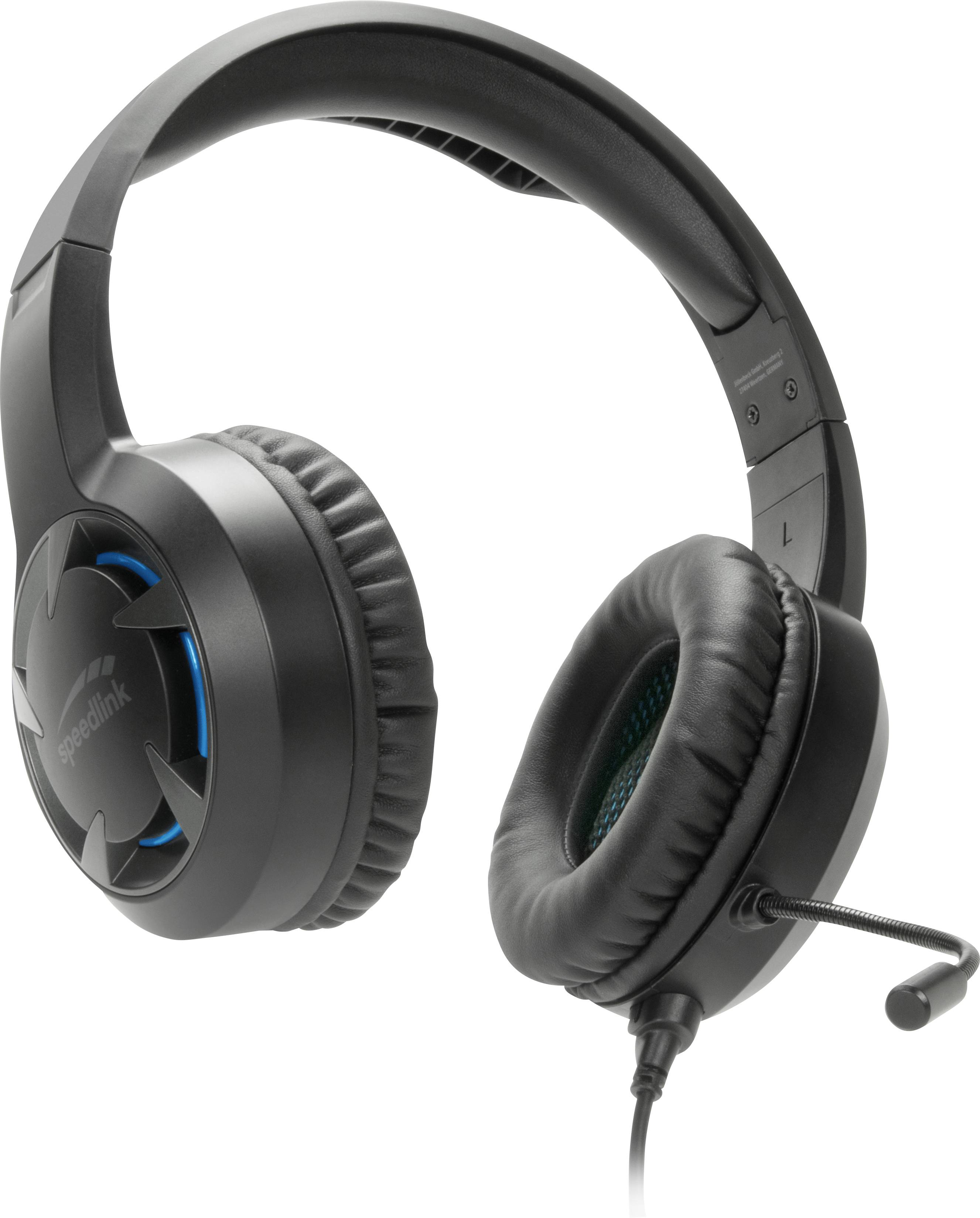 SpeedLink CASAD Over Ear Headset kabelgebunden Stereo Schwarz Lautstärkeregelung Gaming