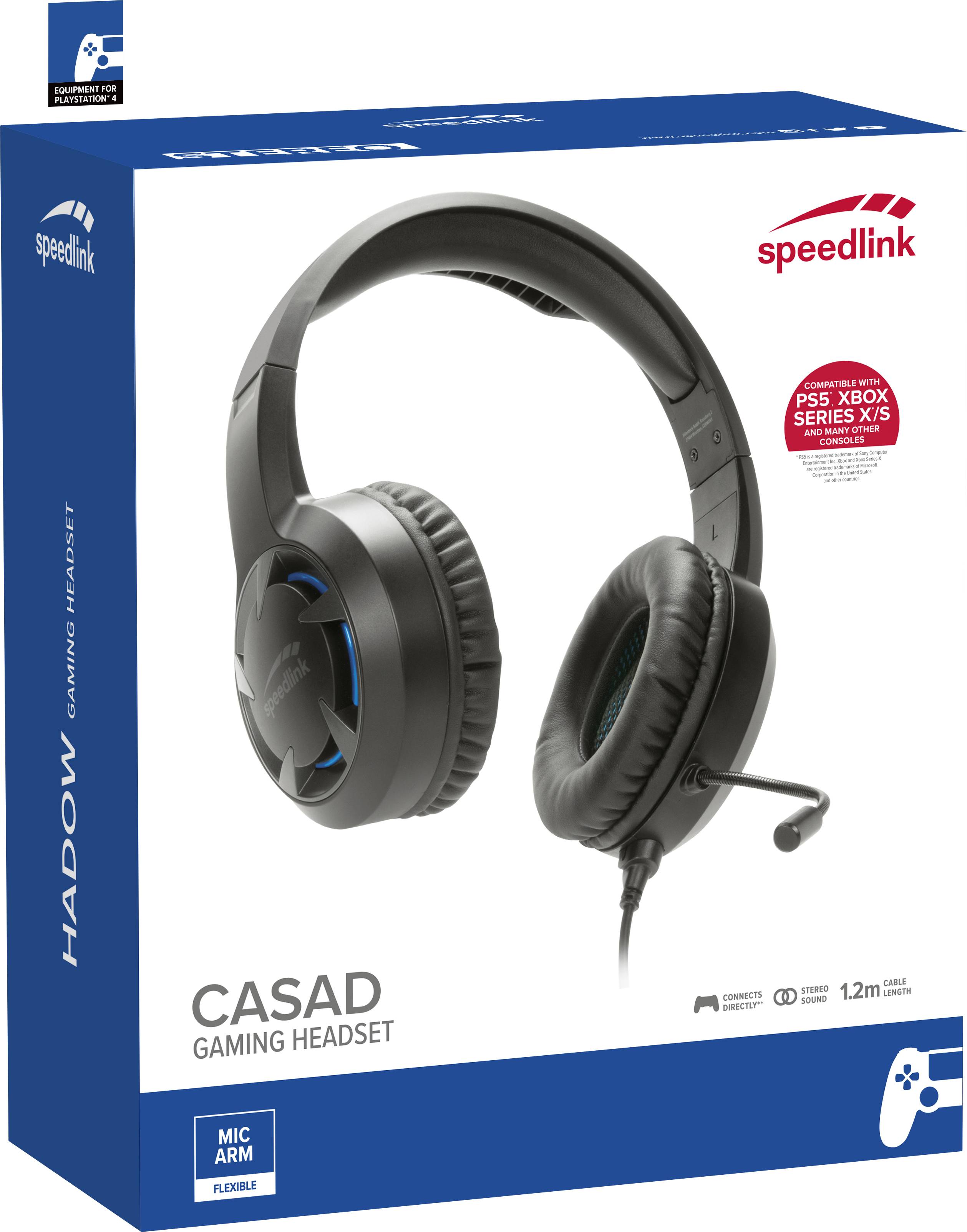 SpeedLink CASAD Over Ear Headset kabelgebunden Stereo Schwarz Lautstärkeregelung Gaming