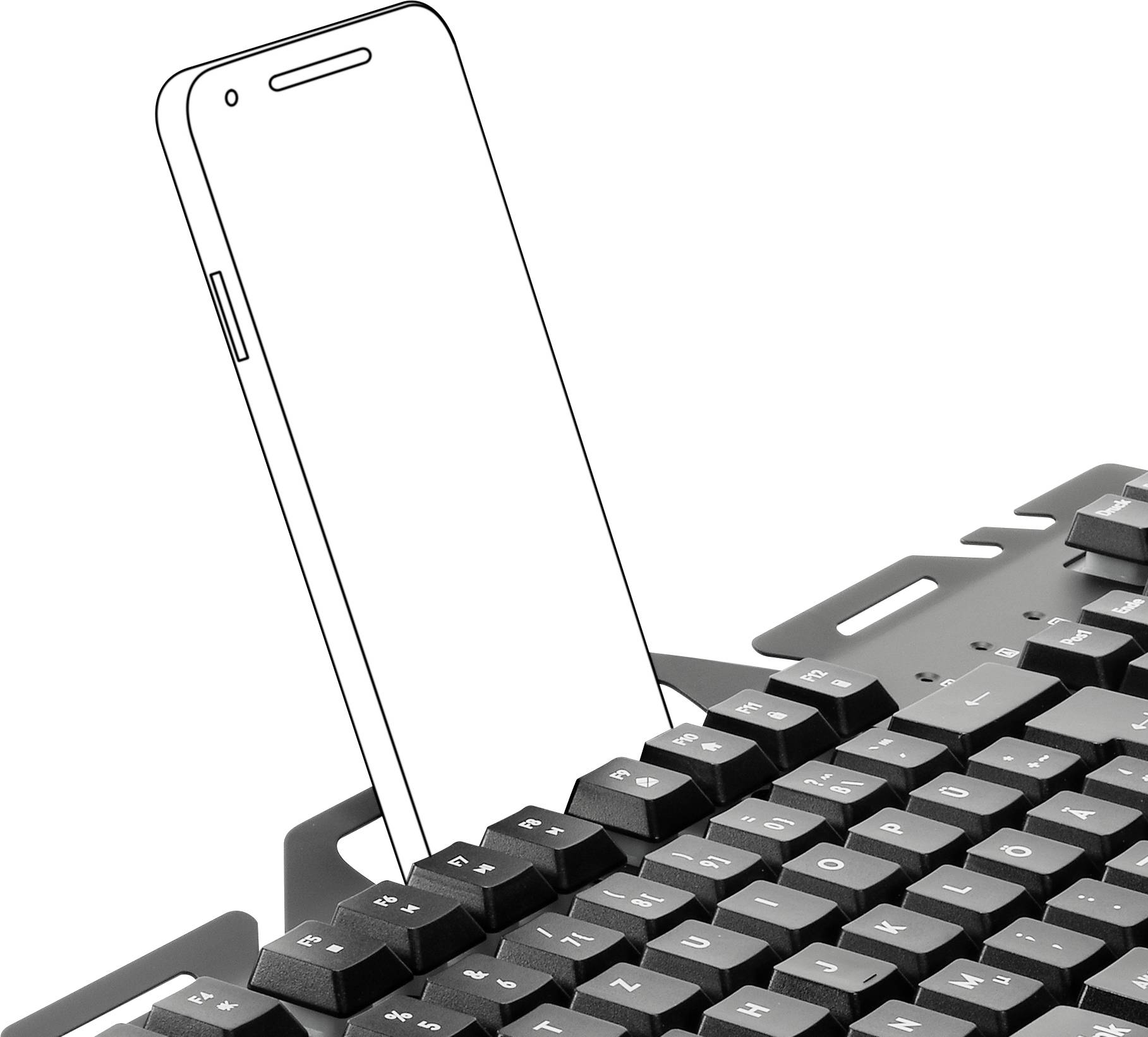 SpeedLink ORIOS Kabelgebunden Gaming-Tastatur Deutsch, QWERTZ Schwarz Beleuchtet, Rutschfest