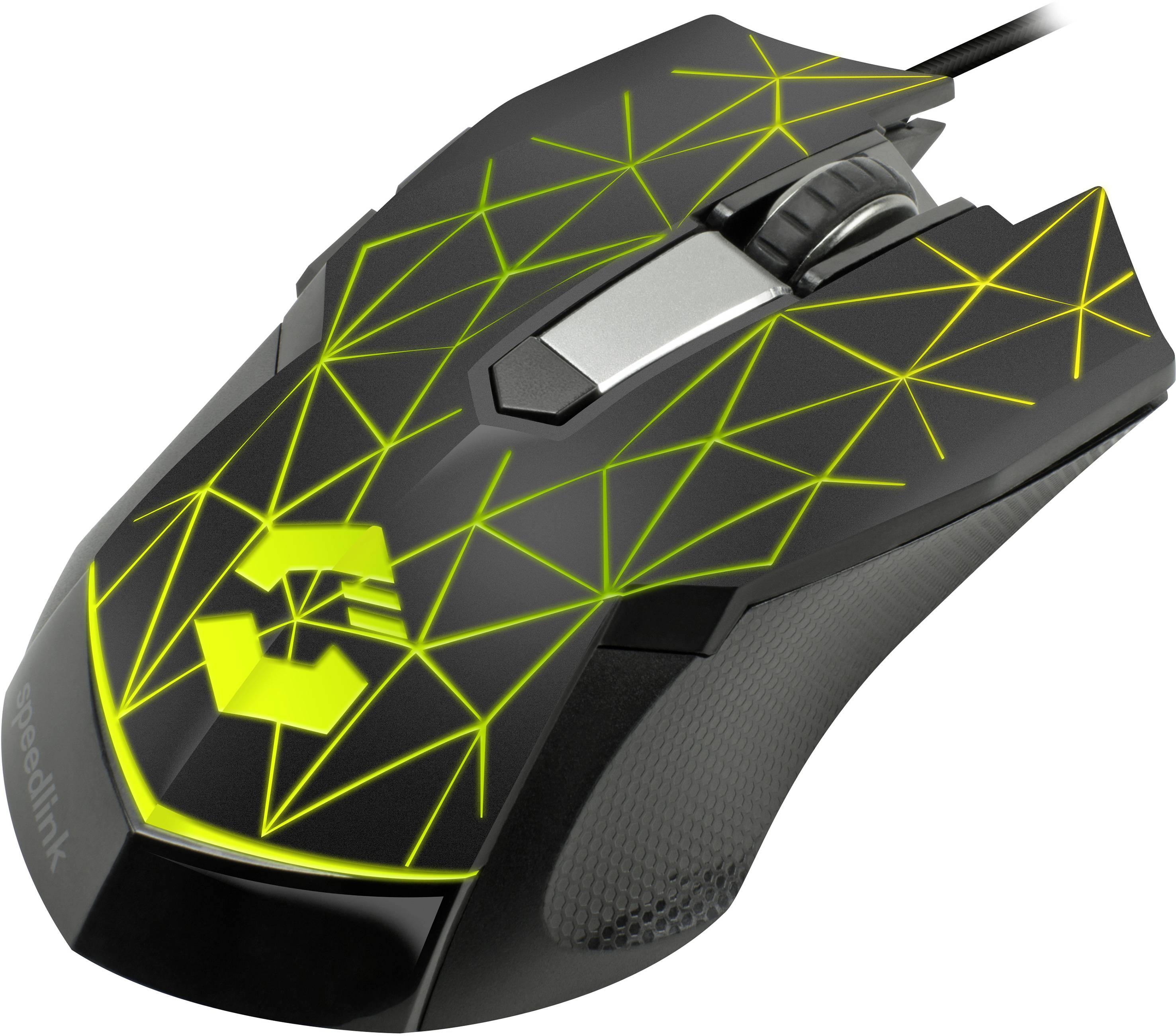 SpeedLink RETICOS RGB Gaming-Maus USB Schwarz 6 Tasten 5000 dpi Beleuchtet
