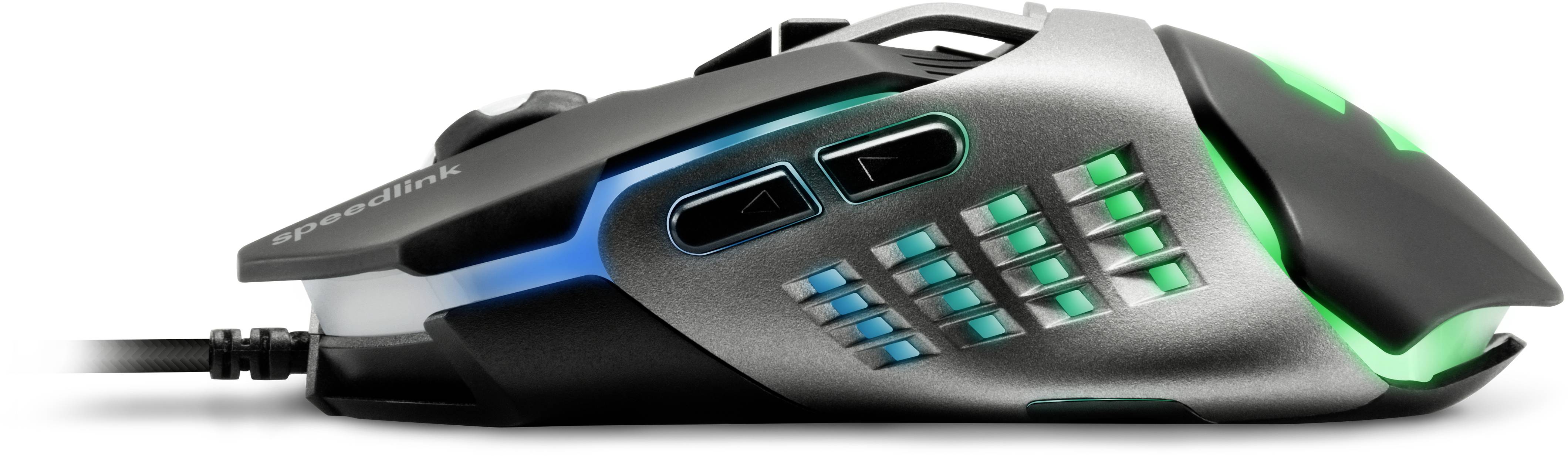 SpeedLink TYALO Gaming-Maus USB Optisch Schwarz 5 Tasten 1200 dpi, 1600 dpi, 2400 dpi, 3200 dpi Beleuchtet