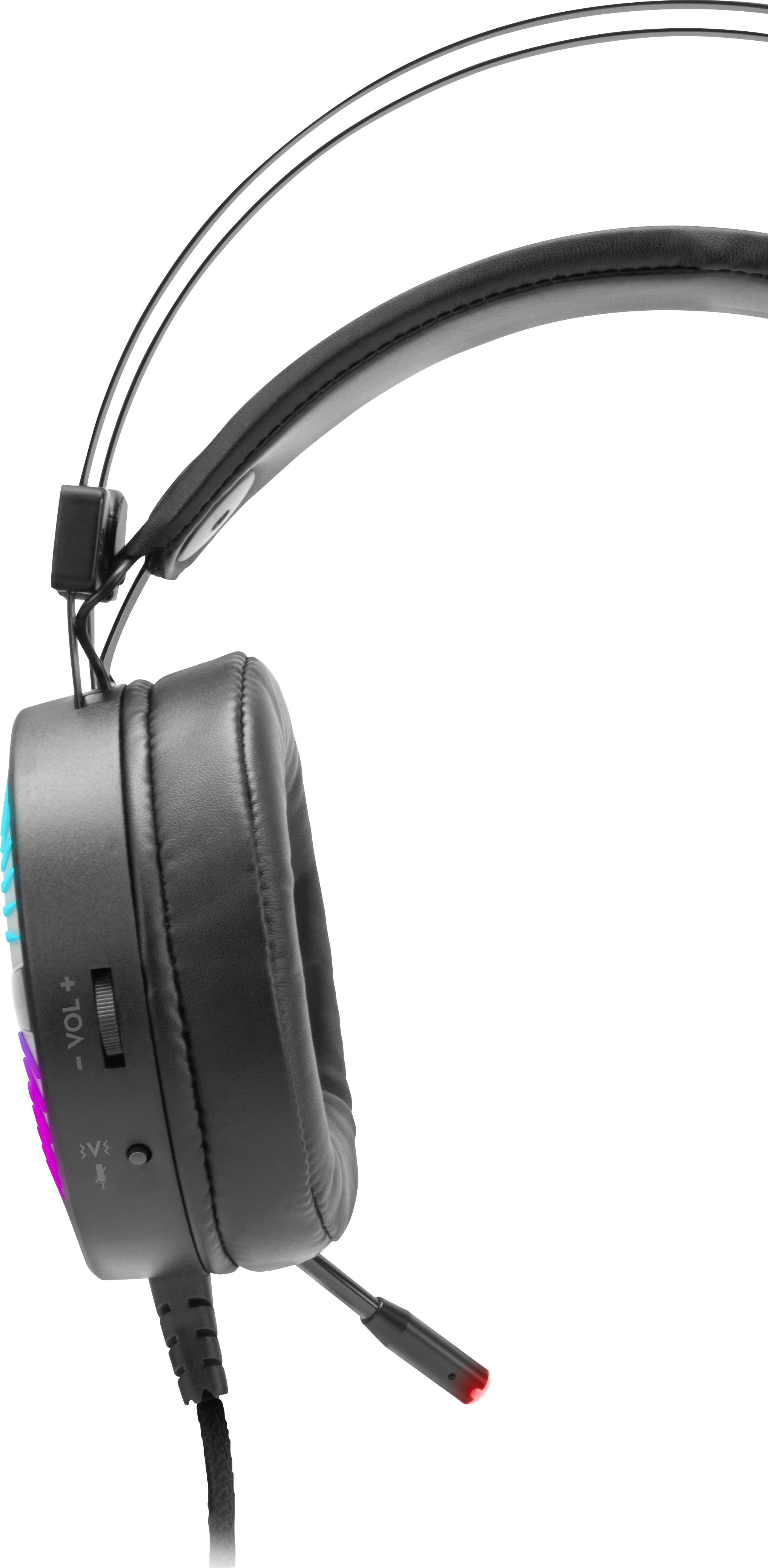 SpeedLink QUYRE RGB 7.1 Over Ear Headset kabelgebunden 7.1 Surround Schwarz Lautstärkeregelung, Mikrofon-Stummschaltung, Vibrationsfunktion Gaming