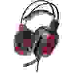 SpeedLink DRAZE Gaming Over Ear Headset kabelgebunden Stereo Schwarz/Rot Fernbedienung, Lautstärker
